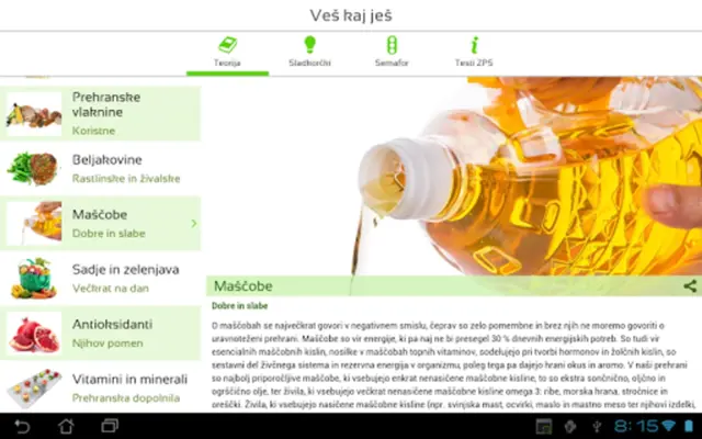 Veš kaj ješ android App screenshot 2