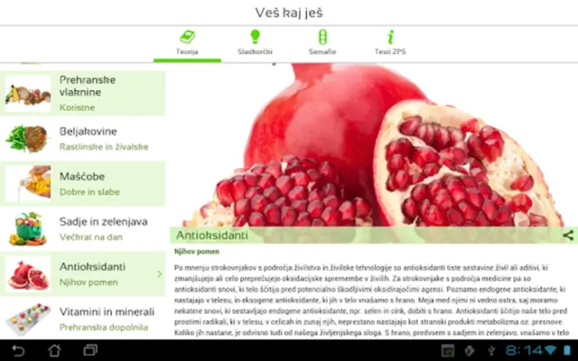 Veš kaj ješ android App screenshot 4